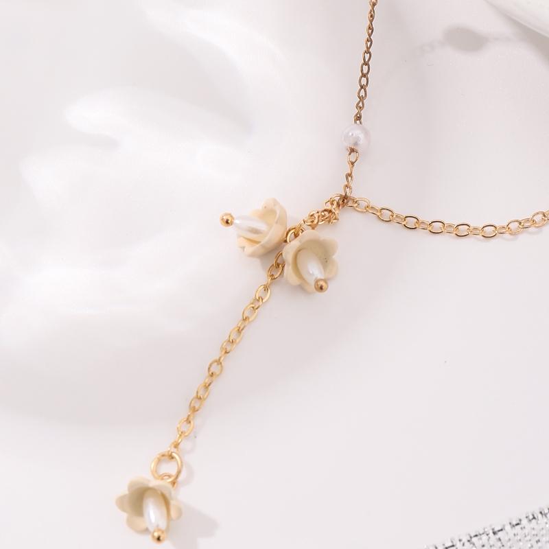Forest Style Small Fresh Flower Pendant Necklace Women's Clavicle Chain Simple Temperament Party Gift for Girlfriend Mother
