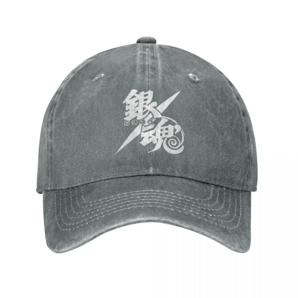Vintage Gintama Japan Baseball Cap Unisex Distressed Washed Sun Cap Anime Unisexga All Seasons Travel Adjustable Fit Hats Cap