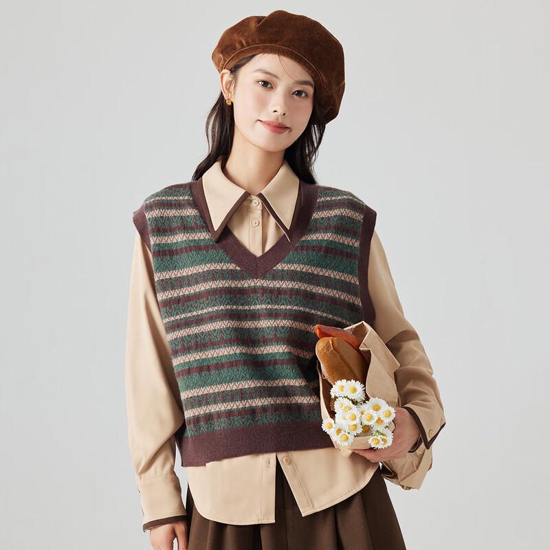 Inman Women's Retro Striped Knit Sweater Vest