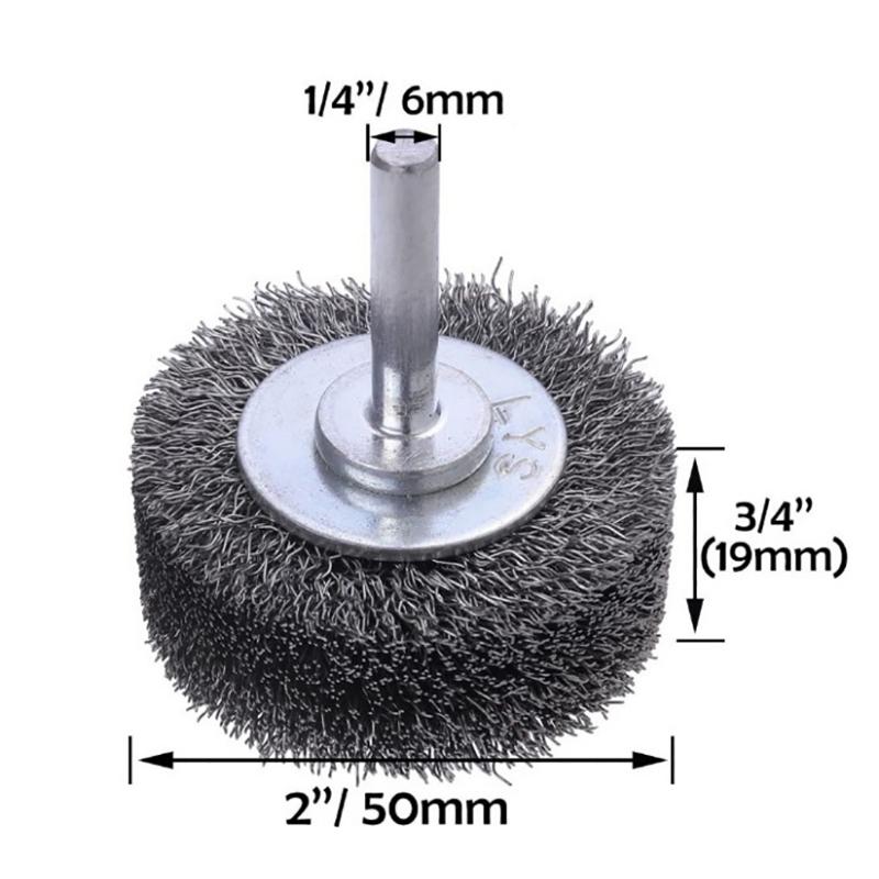 For Metal Rust Removal, Edge Grinding, Deburring Professional Stainless Steel Wire Brush Wheel 2" 50mm - Rotary Polishing Tool