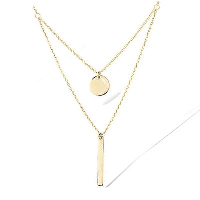 [R4211] - Vergoldete Halskette „Choreographie“ - 38 und 50 cm - 35 x 1 mm