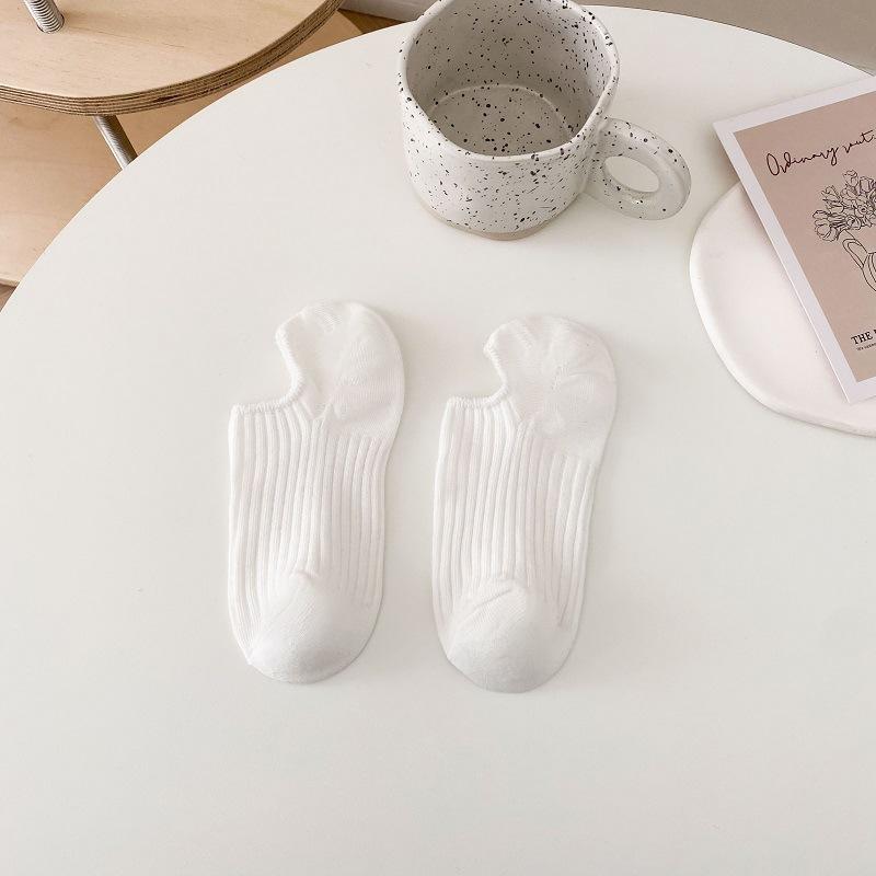 Doppelnadel Bootssocken Flache Socken Bonbonfarbe Vielseitige Baumwollsocken Trendiger College-Stil Basics