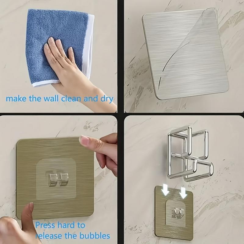 No Drilling Multifunction Stainless Steel Washbasin Hook Heavy Duty Wall Mount Holder for Kitchen Bathroom Organizer