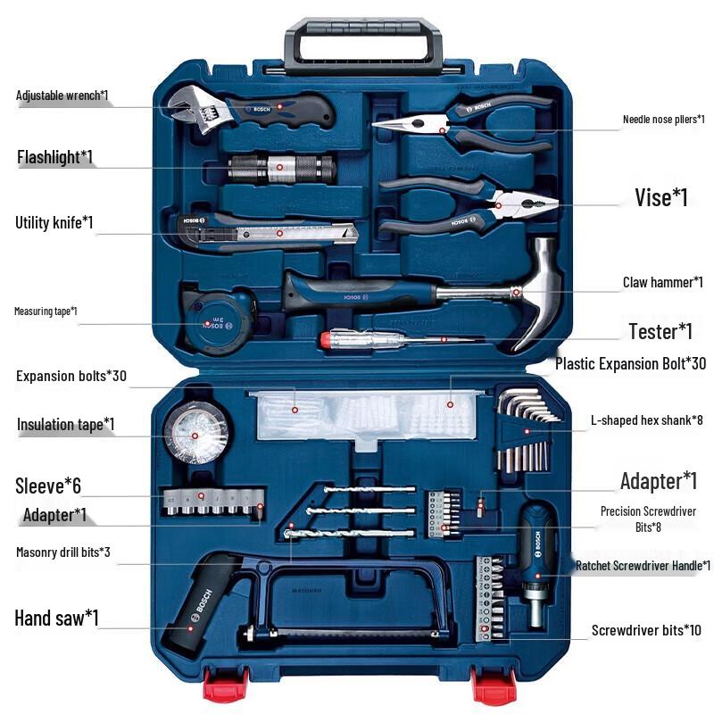 Bosch 108-Piece Household Multifunction Hand Tool Set CN plug (adapter included)