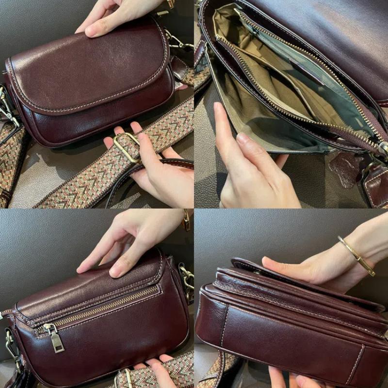 Винтажные сумки через плечо из натуральной кожи для женщин 2024 года — фото 6