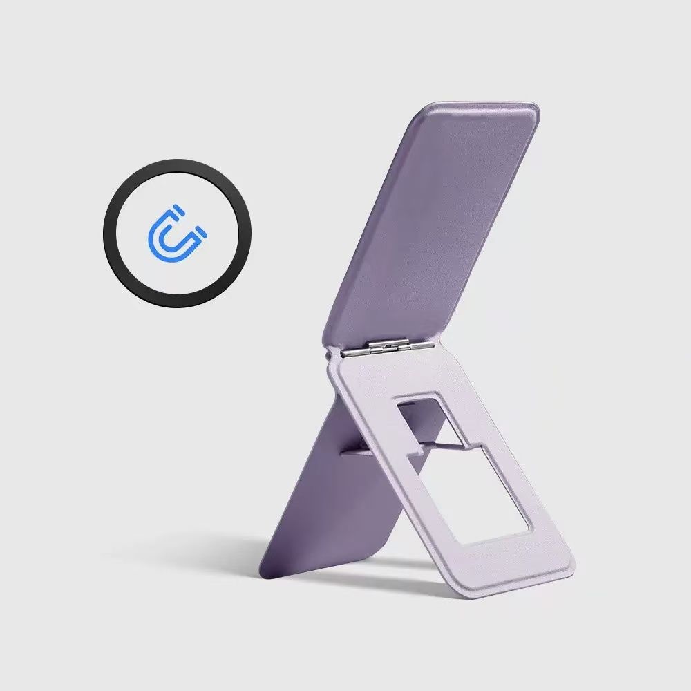 Magsafe Folding Card Case Magnetic Mobile Phone Holder Apple 17 Leather Multifunctional Folding Back Sticker Card Clip