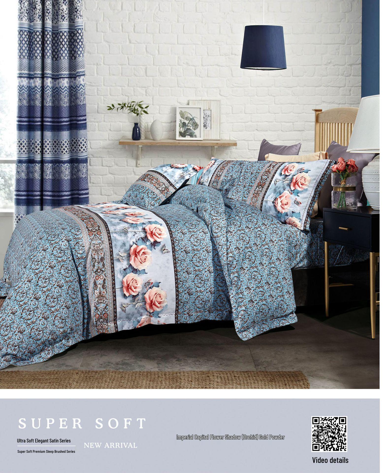 

Комплект постільної білизни з чистої бавовни з начісуванням з принтом - Чотири предмети Full Process Thickened Brushed Cotton