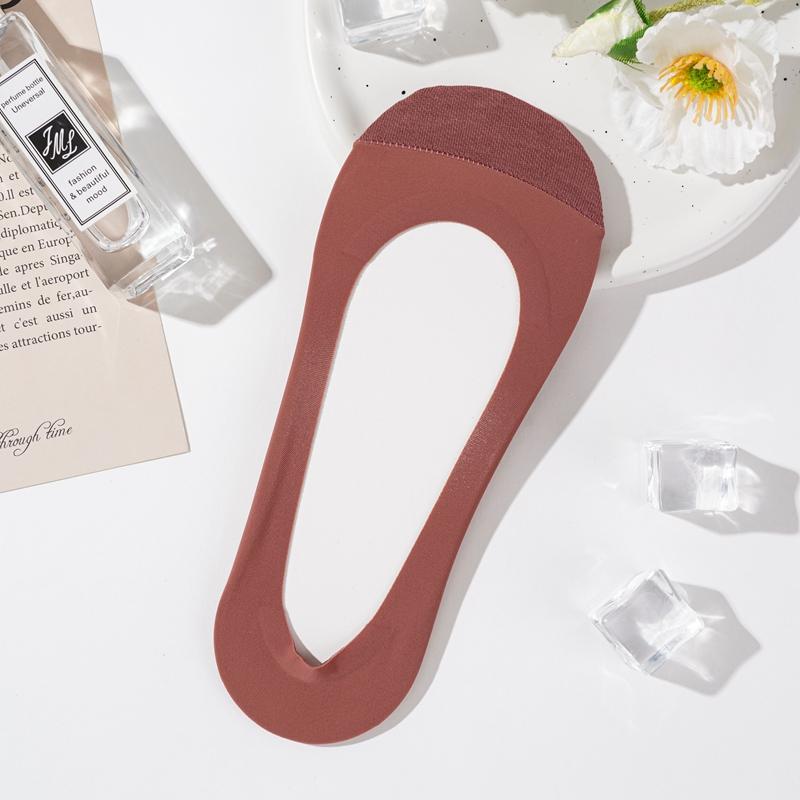 Calcetines náuticos de seda helada para mujer, de algodón, de corte bajo, antideslizantes, a la moda, antirroturas.