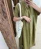 Women's French Linen Pleated Smock Dress