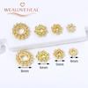 14K Gold Plated Brass Metal Snowflake Spacer Beads,4/5/6/8mm Bead Separator for DIY Bracelet Necklace Jewelry Making Supplies