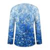 Damen Langarmshirts V-Ausschnitt Casual Blumendruck Basic Trendy T-Shirt Blusen Herbst Tunika Outfits Taillierte T-Shirts Damen