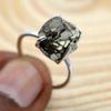 Pyrit 925 Sterling Silber Ring, roher Edelstein handgemachter Damen Boho Ring