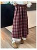 Girls' Plaid Wool Blend Midi Skirt - Autumn/Winter 2025 Fashion