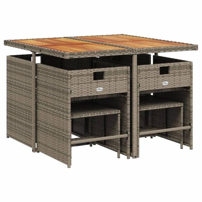 VidaXL Ensemble à manger de jardin 9 pcs coussins gris résine tressée 3277909
