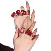 7 Kinds Red Crystal Ring Set Adjustable Women Luxury Jewelry Fashion Charm Rhinestone Ring Accessories Silver Party