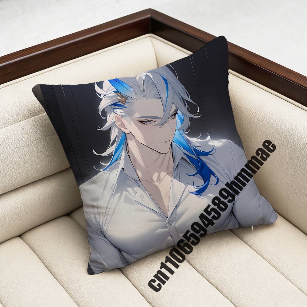 Genshin Impact Neuvillette Throw Pillow Case Sham 45X45Cm 35X35Cm Square Home Pillowcase Cushion Cover