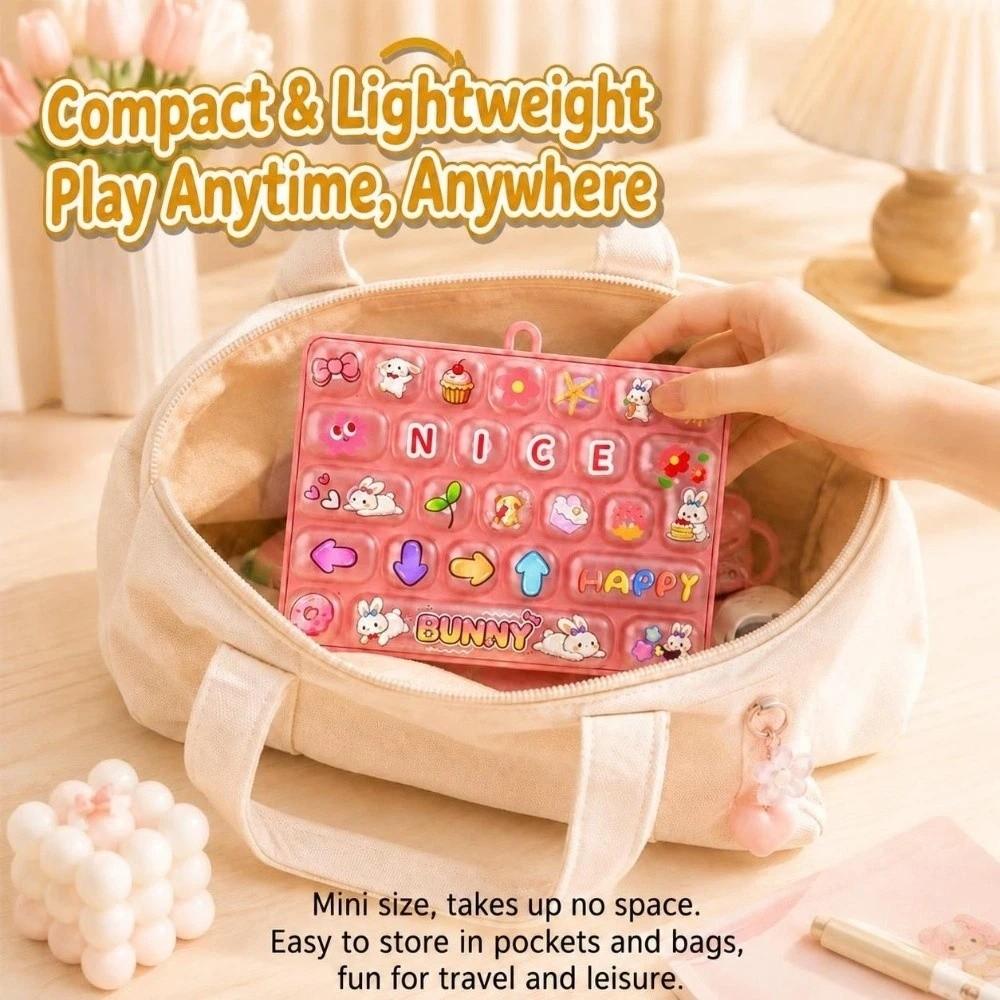 Clear Key Sounds Stress Relief Fidget Toy Cartoon Animal Patterns Bag Pendant Charm Gift Giving