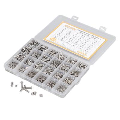 Kit 1220 Pezzi Viti Esagonali Dado Rondella Acciaio Inossidabile 304 Forte Resistenza all'Usura M2 M3 M4 M5