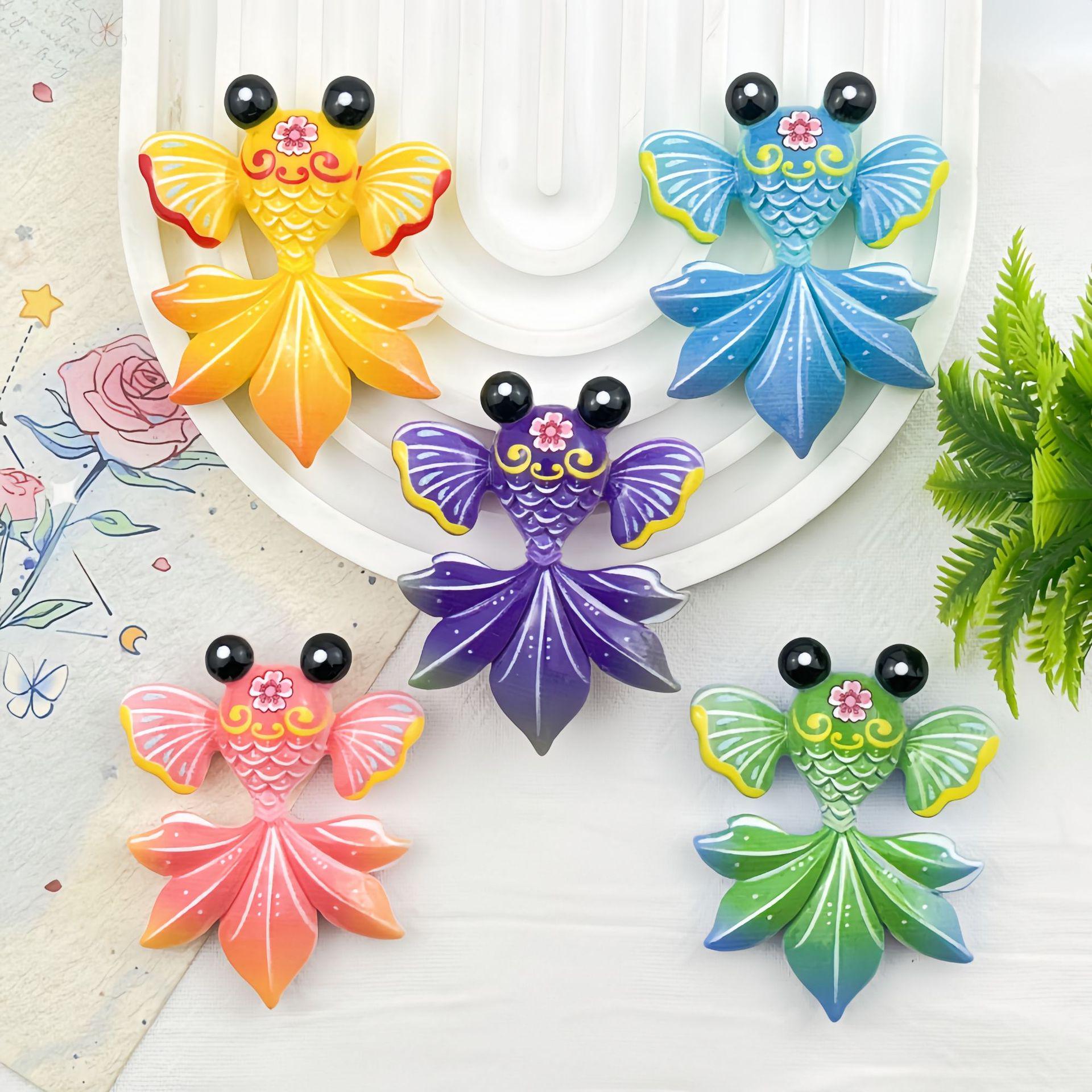 Cartoon Goldfish Resin Accessories: Hair Clips, Phone Cases, Keychains, Magnets, Ornaments