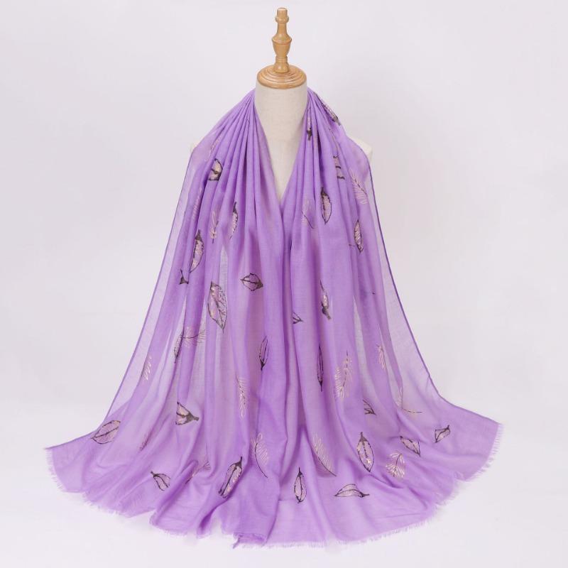 Ethnic Style Gold Foil Printed Scarf Soft Polyester Women S Fashion Scarf