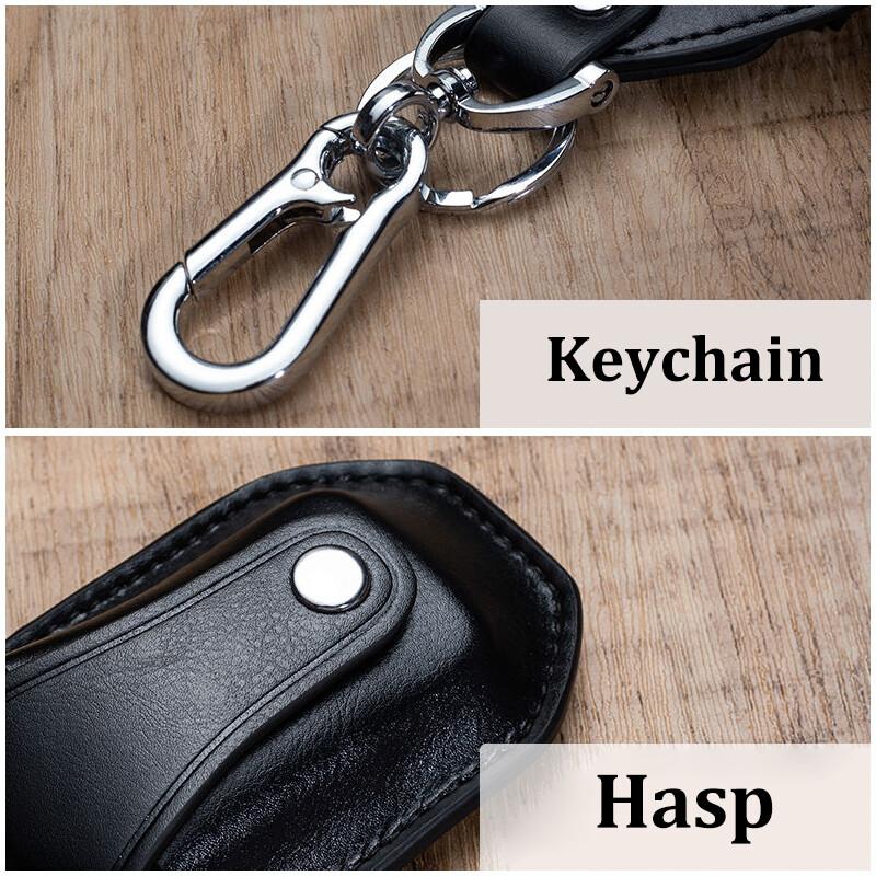 Fashion PU Leather Keyless Entry Car Key Holder Housekeeper Keys Organizer Women Keychain Covers Smart Key Transparent Display Case Bag Pouch