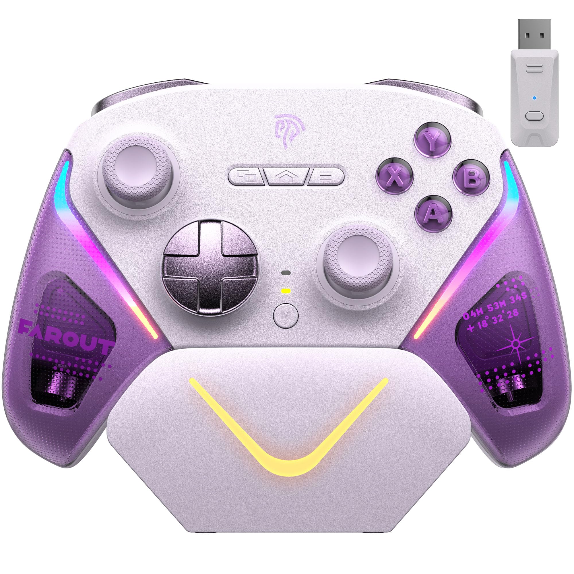 

EasySMX Controller for PC, Switch 2, Steam Deck, iOS, and Android, with Charging Dock, RGB Backlight, TMR Joystick, Wireless Switch Gamepad, 1000Hz