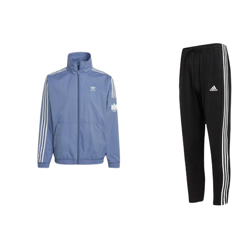 

Adidas Three Stripe Retro Stand Collar Long Sleeve Knit Tracksuit Men Tracksuit IC0044+GN3536 XL