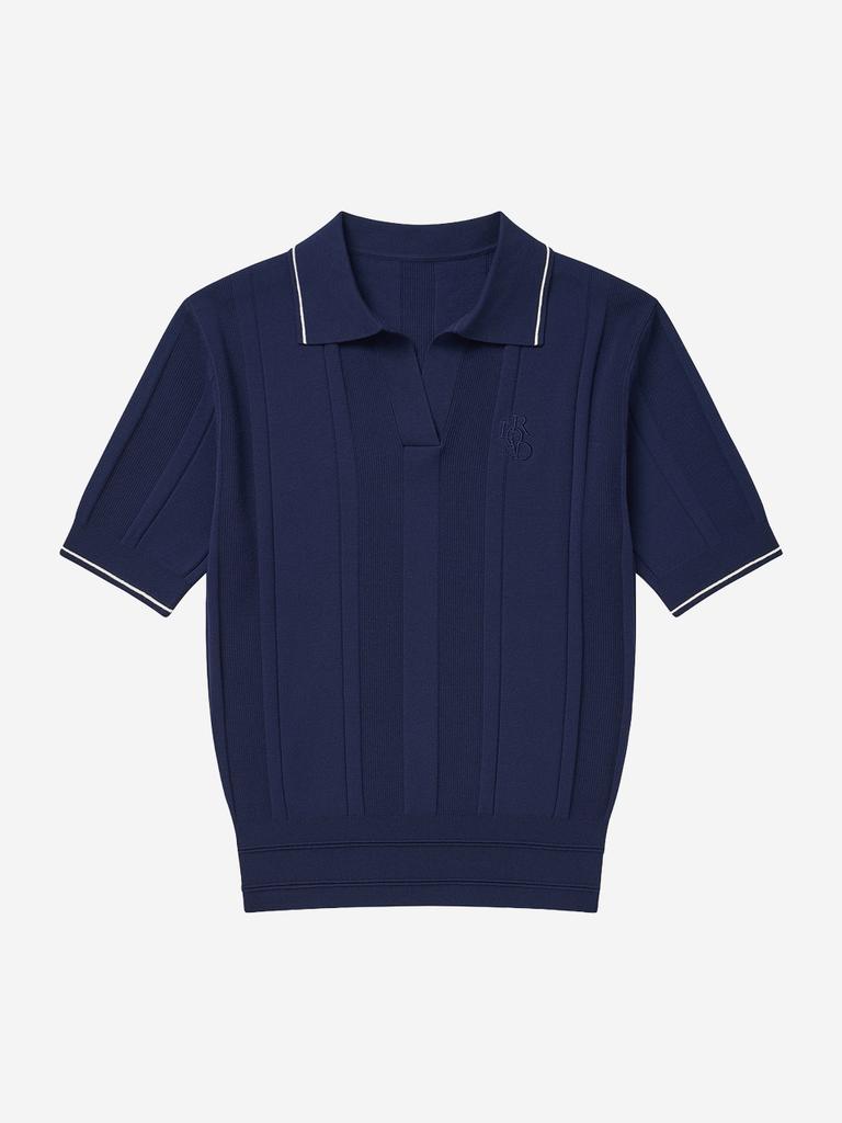 LORDLOAR Signature New Cable Collar Knit Navy