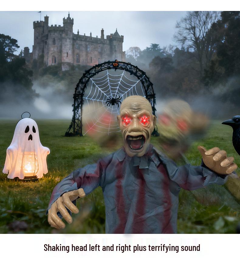 Fantasma que Agita Estaca de Suelo para Halloween Decoración Espeluznante - Accesorio de Miedo para Casa Embrujada o Broma de Sala de Escape.