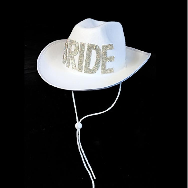 Bachelorette Party Cowgirl Cap Elegant Bride Letter Hat Bridal Party Cowboy Hat