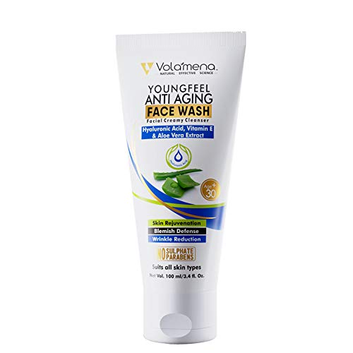 Volamena Youngfeel Anti Aging Face Wash With Aloevera & Hyaluronic Acid | Anti Aging | For Women & Men 100 ml