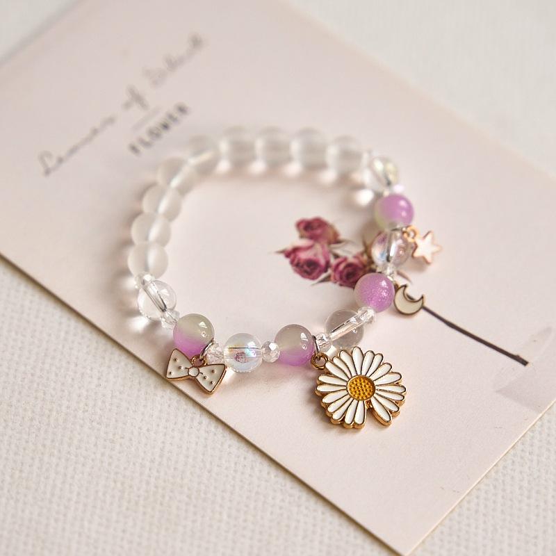 Year Sweet Cute Cat Crystal Beaded Bracelet Girls, Girlfriend Student Bracelet Wholesale