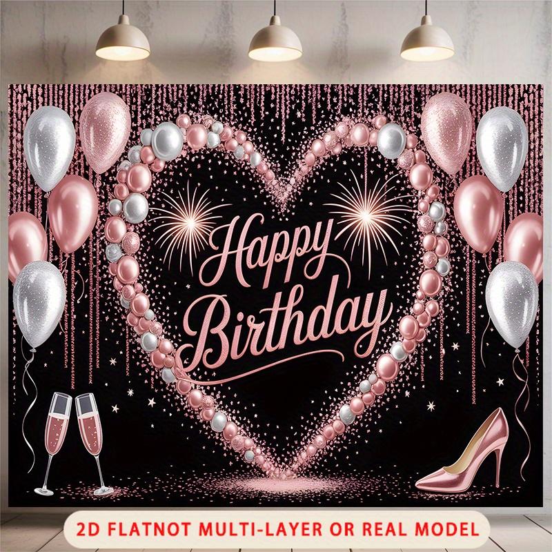 Pink Balloon Party Backdrop 1pc - Home Party Decor