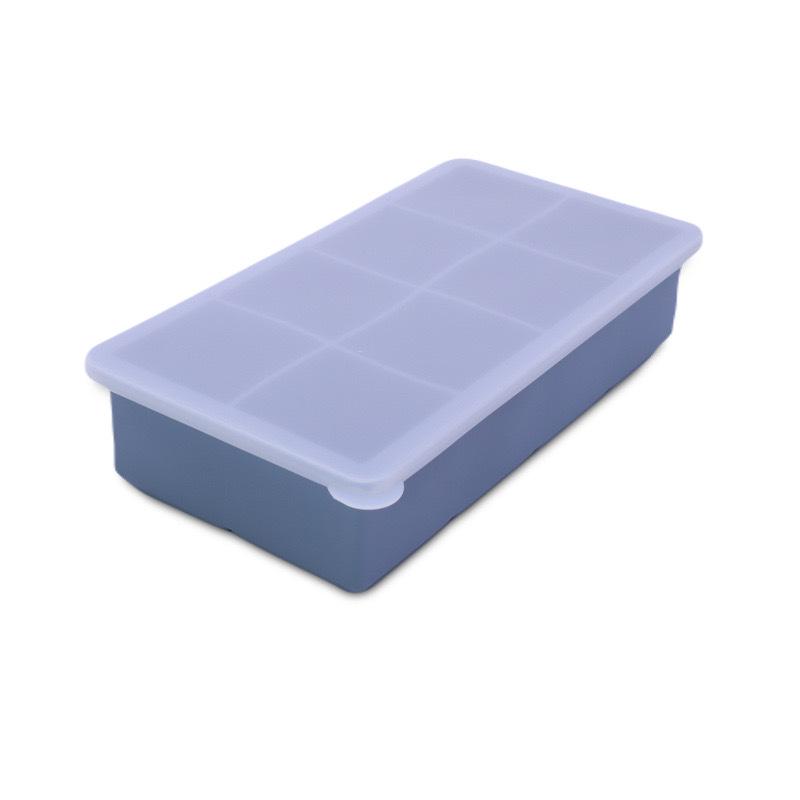 Silicone Ice Cube Tray with Lid - 8-Cube Whiskey Maker, Food-Grade for Home & Commercial Use