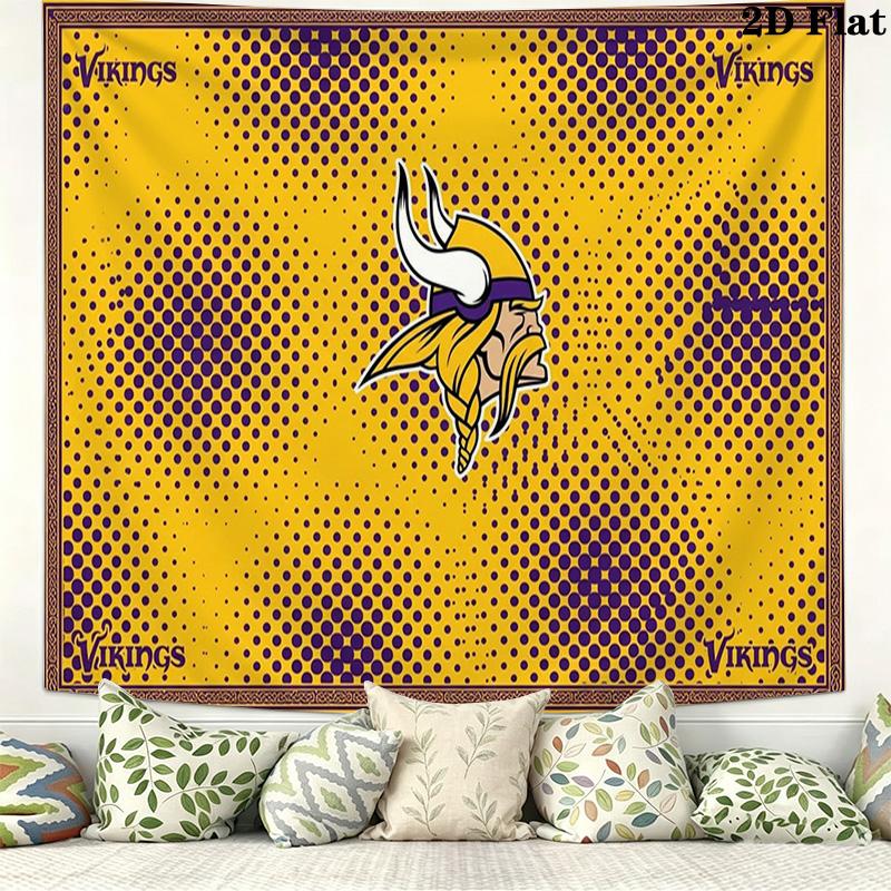 Minnesota Vikings Wandteppich Ästhetischer Wandbehang Bedruckter Stoffdecke Dekorative Wandteppiche für Schlafzimmer Wohnzimmer Heimdekoration