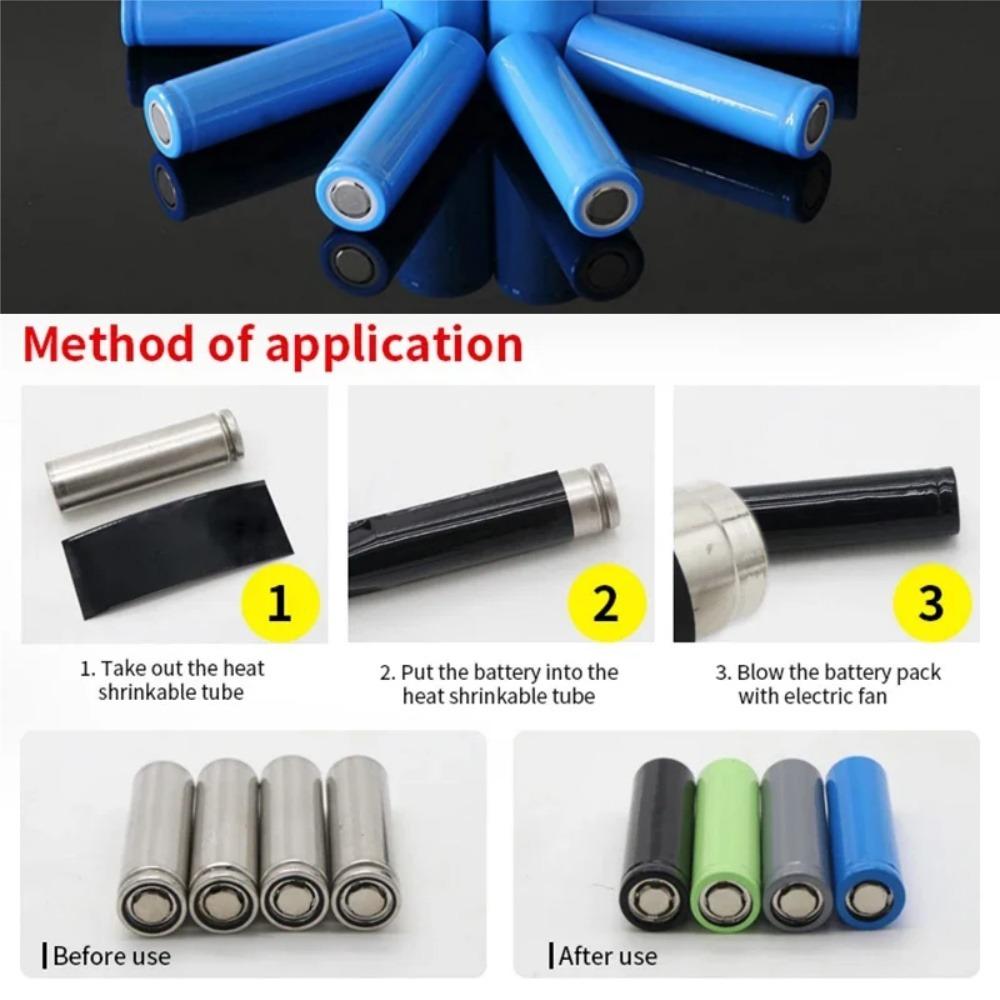 100-500PCS 18650 PVC Heat Shrink Tube Lithium Battery Dedicated Pre-cut Insulated Wrapping Sleeving Shrinkable Heat Sink Tube