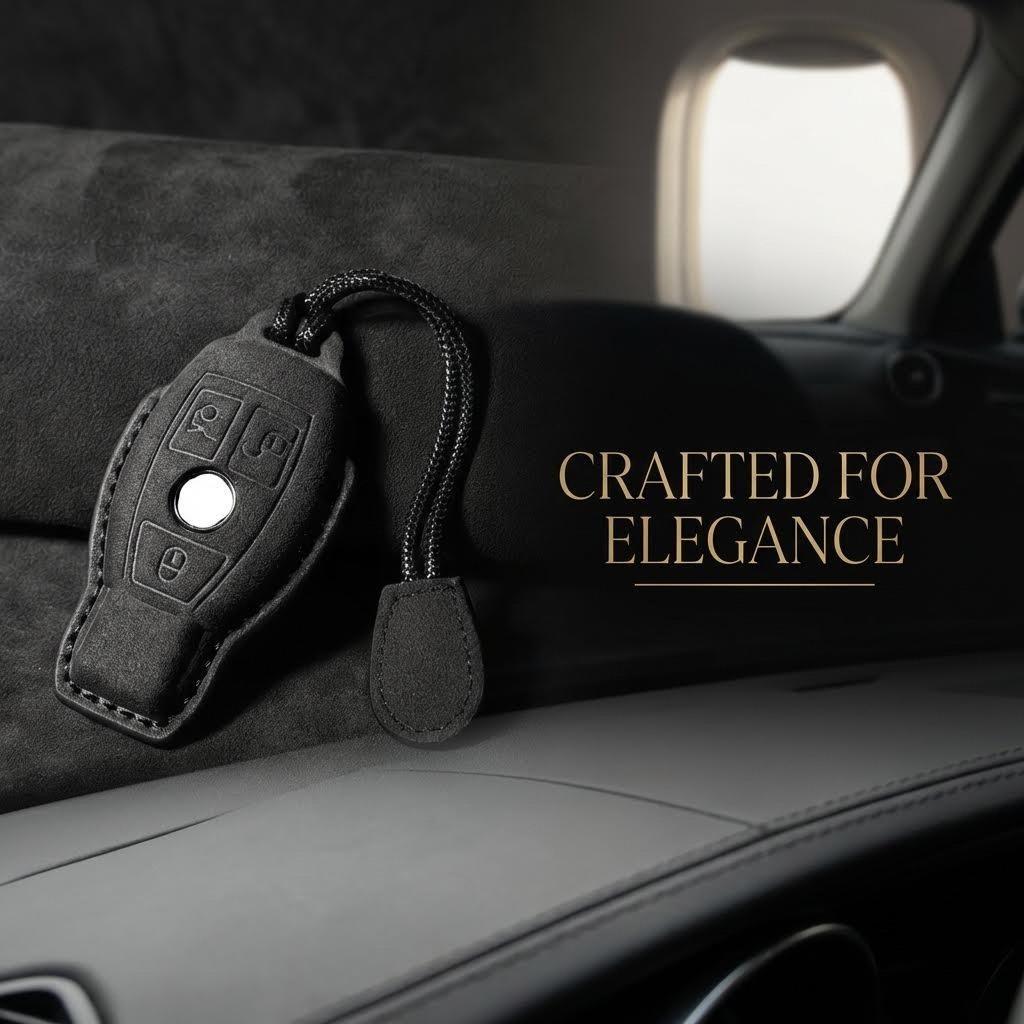 Suede Faux Leather Car Key Case Cover Protective Benz C180 C200 C260 C300 W108 W168 CLA GLA GLB Class Auto Keychain Styling BE1