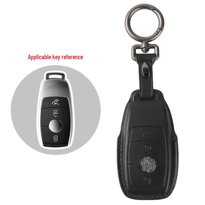 Genuine Leather Handmade Smart Car Key Case for Mercedes - Full Cover