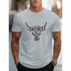 Summer Daily Casual Outdoor Street Short-sleeved Top Fashion 3D Bull Head Print Men's T-shirts