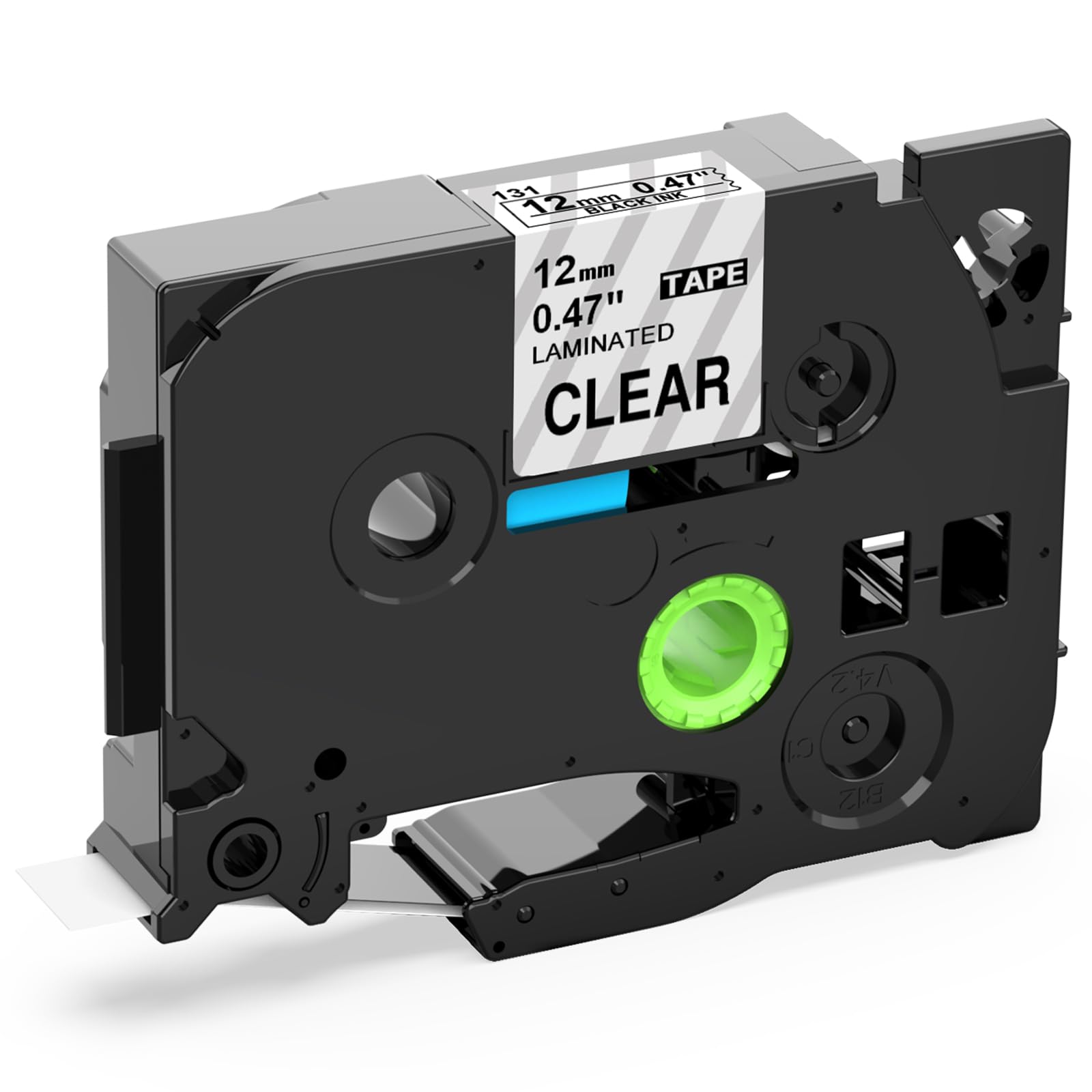 

1 шт. 12 мм прозора чорна сенсорна стрічка з літерою P Прозора прозора стрічка TZ 131 ламінована PT Label Writer TZE Довжина стрічки сумісна з Brother