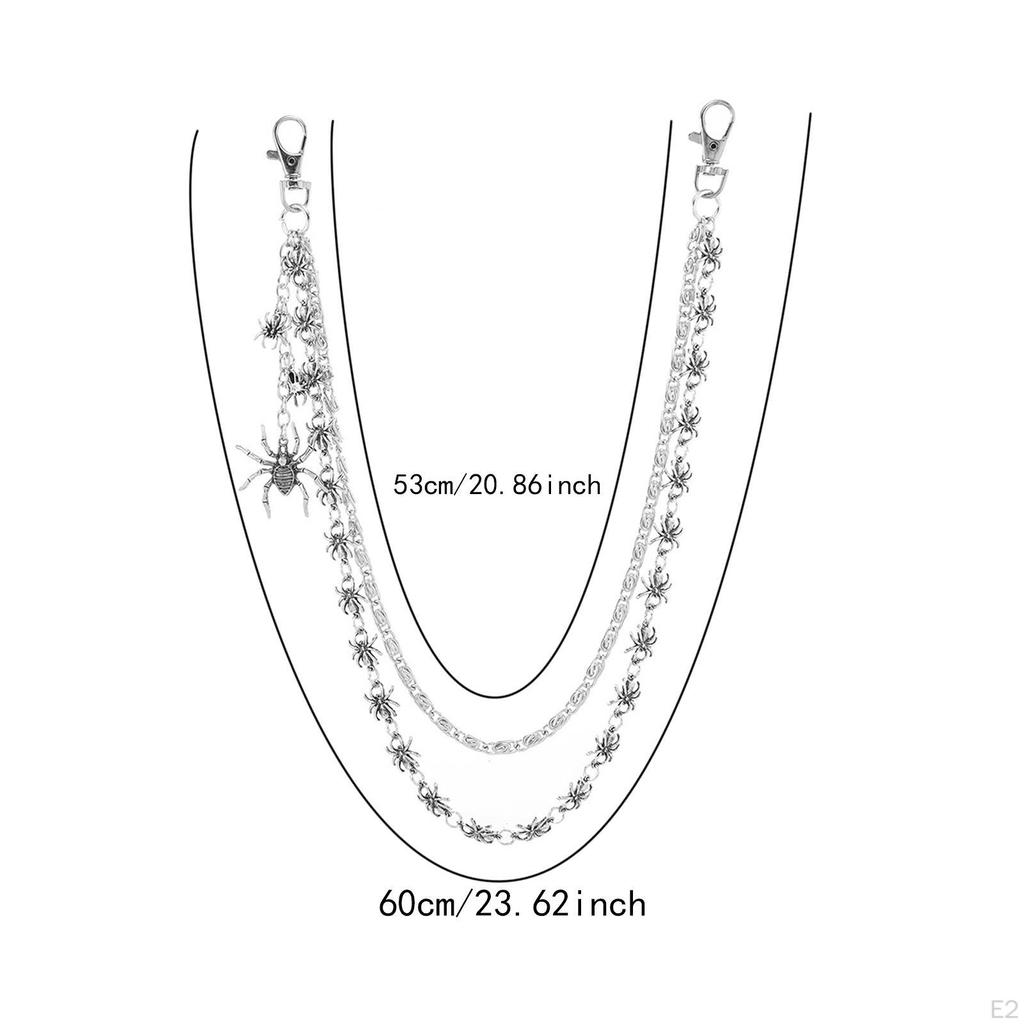 Spider Pants Chain Alloy Waist for Jeans Belt Loop Handbag Wallet