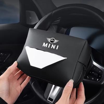 Leder Auto Taschentuchtasche Papiertuch Aufbewahrungsbox Für MINI One Cooper JCW Countryman Clubman Cabrio Paceman Coupe Radnabe F57 F55