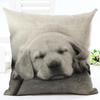 Cute Dog Printing Cushion Cover Cotton Linen Dog Throw Pillow Case For Sofa Decorative Pillowcase Cover Almohada Zt86