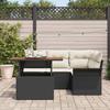 VidaXL Canapé de Jardin 5 pièces avec coussins noir et blanc. Mobilier extérieur super confortable pour votre patio 3358063