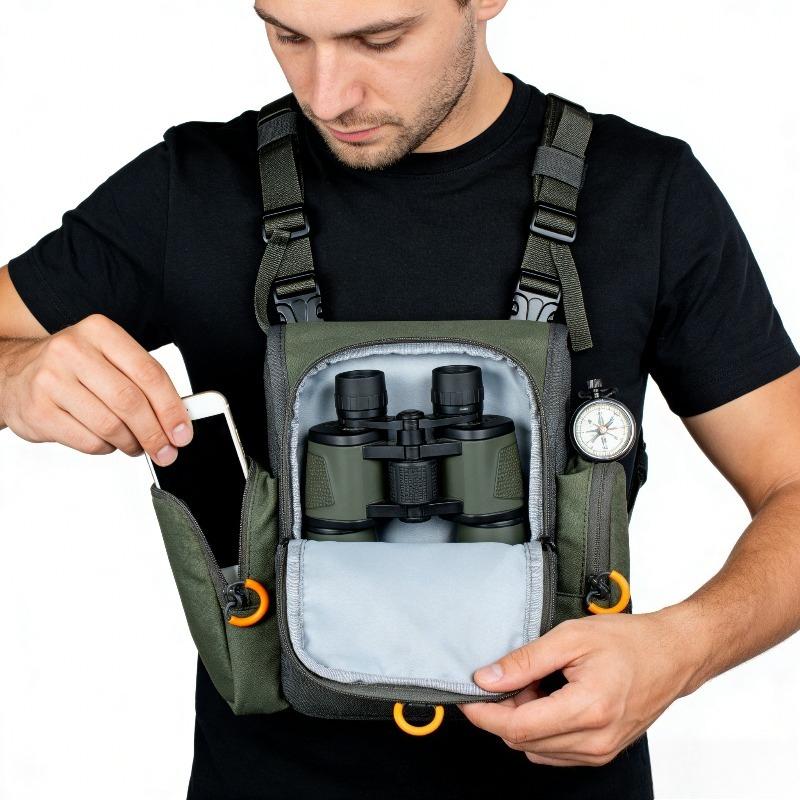 1 pz Borsa da Caccia da Esterno per Telescopio Zaino da Petto Regolabile per Telescopio Borsa Tattica per la Conservazione dell'Attrezzatura da Caccia