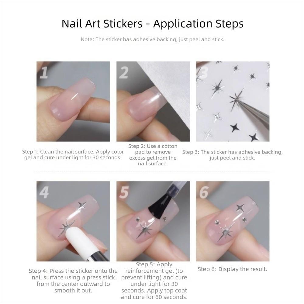 Artistic Font Nail Art Stickers Black White Manicure Decals New Nail Decoration Manicure Tool