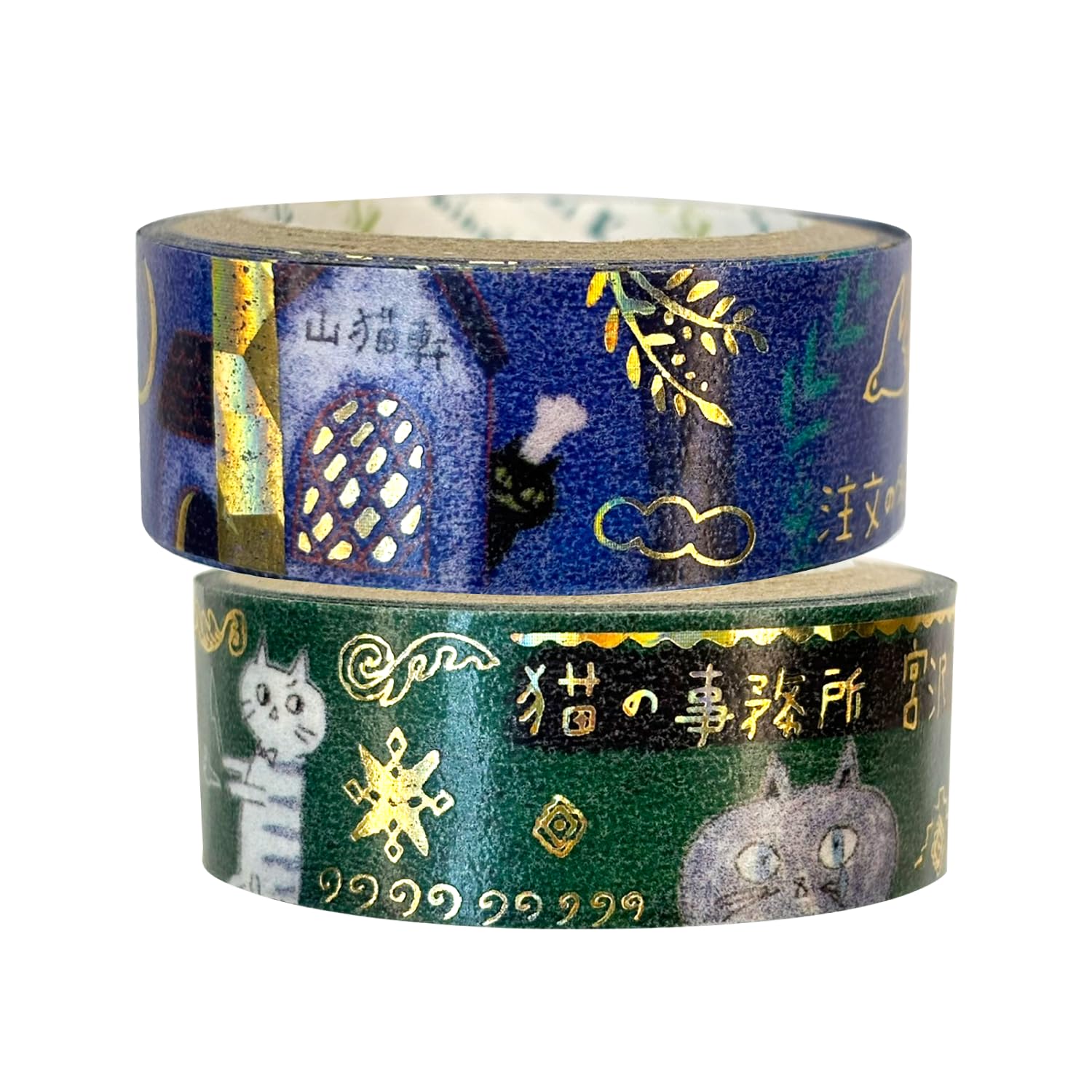 

Сделано в Японии Кендзи Миядзава Маскировочная лента с блестящей фольгой Ресторан Многих и Шинзи 3м рулонная лента Seal-do, «Заказы» «Кошачий офис», набор из 2 рулонов, золотой