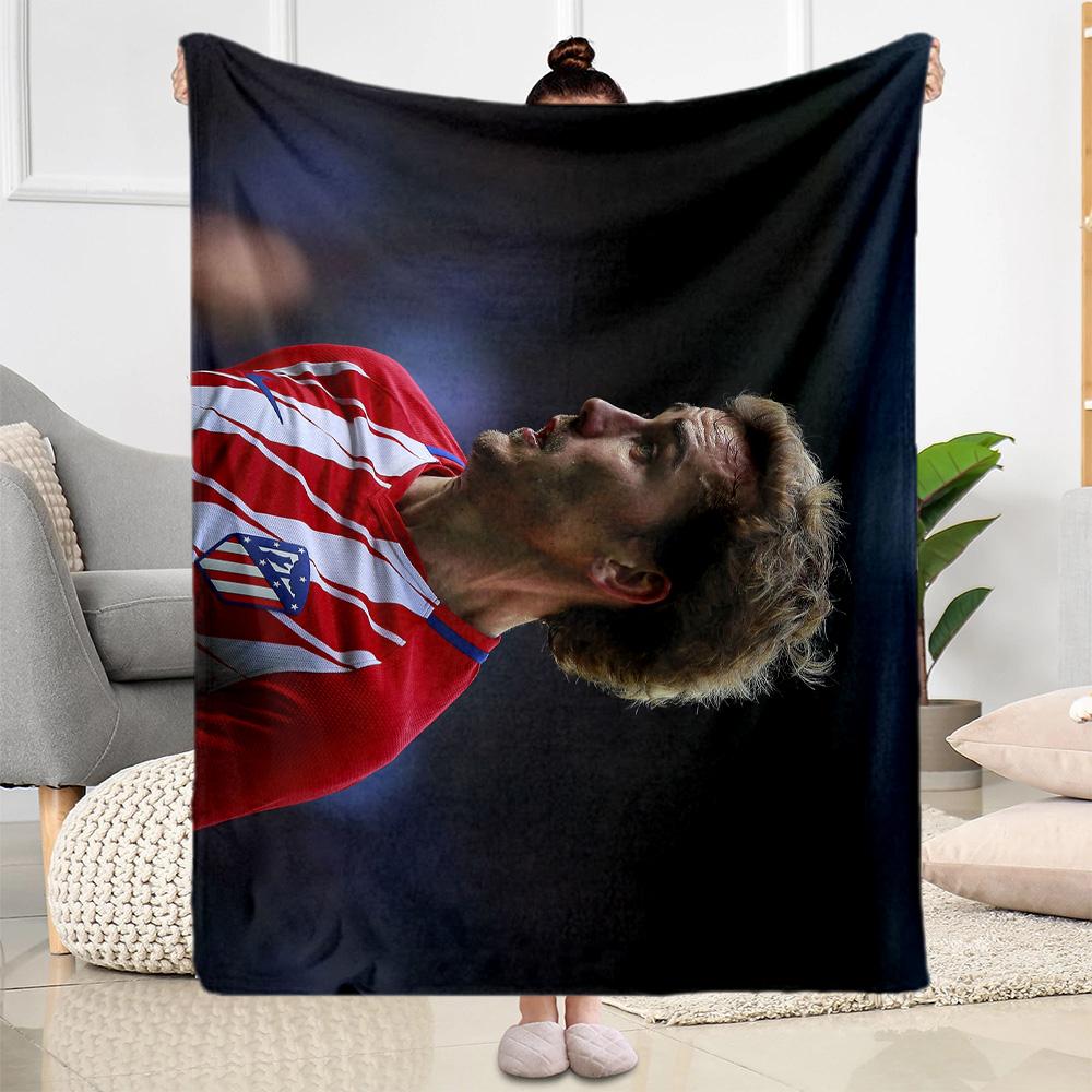 Atletico Madrid Player Blanket Soft Warm Cozy Great for Sofa Bed Office Four Seasons Multipurpose Playful Design