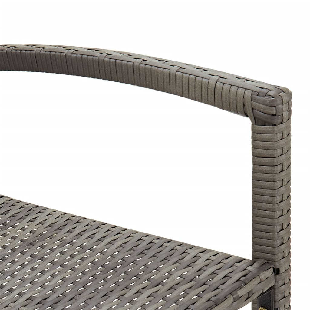 5 Piece Outdoor Bar Set Grey Solid Acacia Wood and Poly Rattan