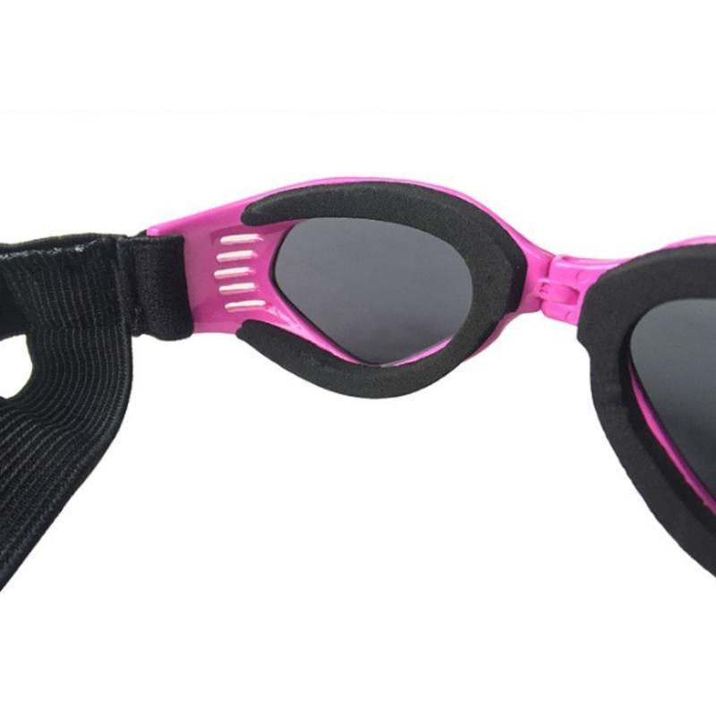 Foldable Dog Sunglasses for Outdoor Windproof Waterproof Pet Eye Glasses For Small Dogs With Adjustable Elastic Strap